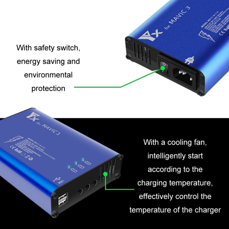 for DJI Mavic 3 YX 1 to 5 Charger With Switch(UK Plug) - Charger by buy2fix | Online Shopping UK | buy2fix