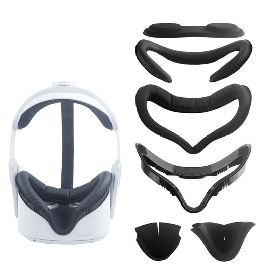 For Meta Quest 2 VR Headset 6pcs/set Replacement Face Eye Pad Cushion(Black)