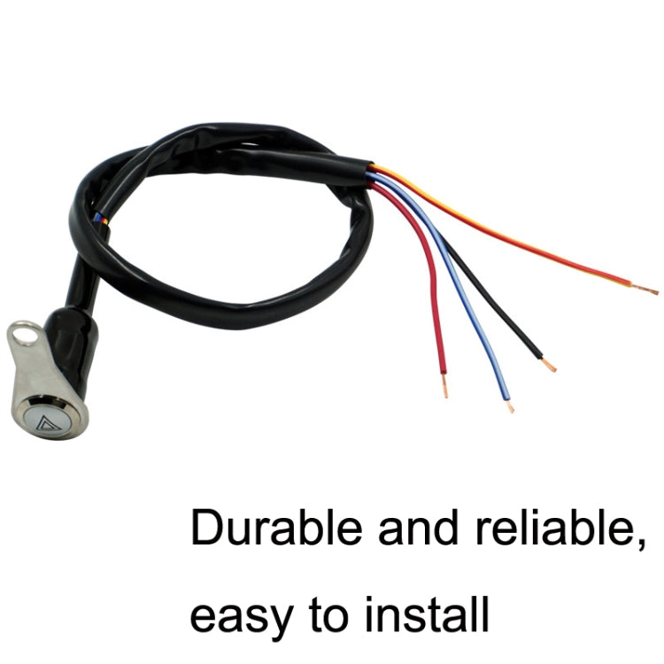 KG-057 Motorcycle Handlebar LED Self-lock Metal Button Dual Flash Switch With Light Ring - Electrical Instruments by buy2fix | Online Shopping UK | buy2fix