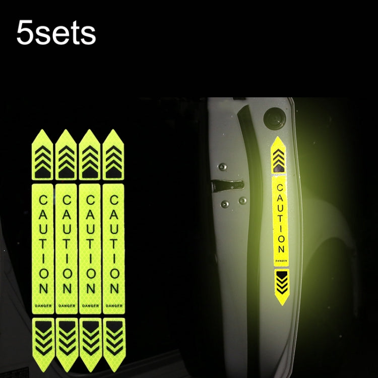 5sets Car Opening Door Anti-Collision Safety Warning Reflector(Fluorescent Green) - Warning Sticker by buy2fix | Online Shopping UK | buy2fix
