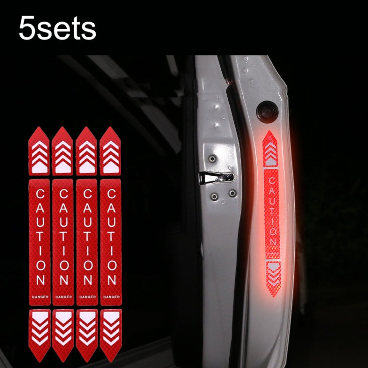 5sets Car Opening Door Anti-Collision Safety Warning Reflector(Diamond Red) - Warning Sticker by buy2fix | Online Shopping UK | buy2fix