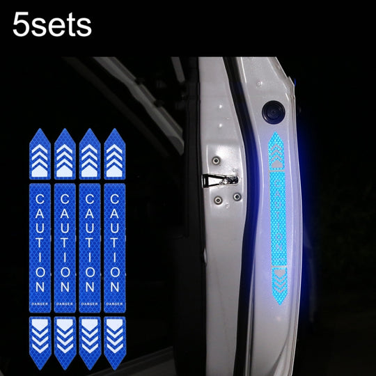 5sets Car Opening Door Anti-Collision Safety Warning Reflector(Diamond Blue)