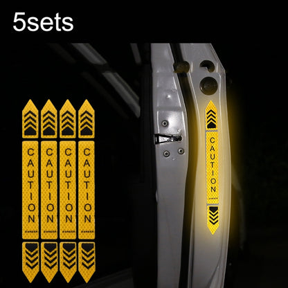 5sets Car Opening Door Anti-Collision Safety Warning Reflector(Diamond Yellow) - Warning Sticker by buy2fix | Online Shopping UK | buy2fix