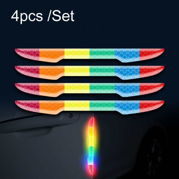 4pcs /Set Car Door Anti-Collision Scrape And Rearview Mirror Colorful Safety Warning Reflective Sticker, Style: Glue Model Door - Warning Sticker by buy2fix | Online Shopping UK | buy2fix