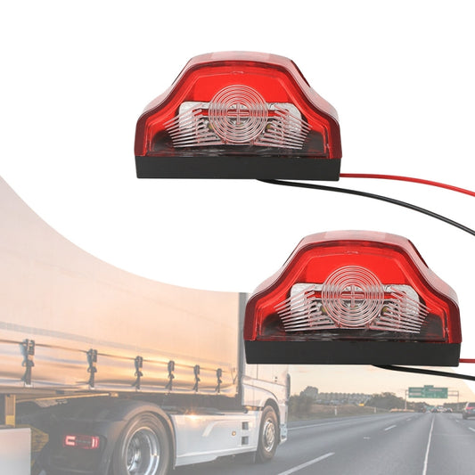 2pcs MK-198 3LED Van / Truck / Trailer White Light License Plate Lamp(Red) - License Plate Lights by buy2fix | Online Shopping UK | buy2fix