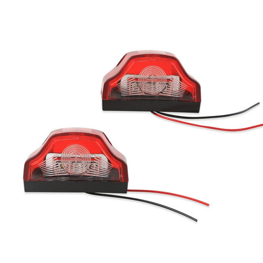 2pcs MK-198 3LED Van / Truck / Trailer White Light License Plate Lamp(Red) - License Plate Lights by buy2fix | Online Shopping UK | buy2fix