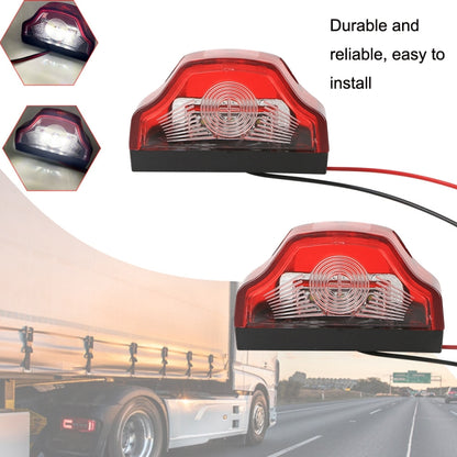 2pcs MK-198 3LED Van / Truck / Trailer White Light License Plate Lamp(Red) - License Plate Lights by buy2fix | Online Shopping UK | buy2fix