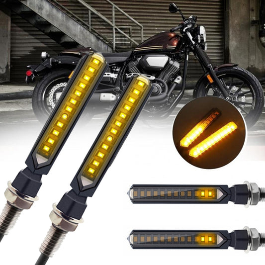 MK-229 4pcs Motorcycle 12LED Flowing Water Turning Light(Yellow) - Turn Signal by buy2fix | Online Shopping UK | buy2fix
