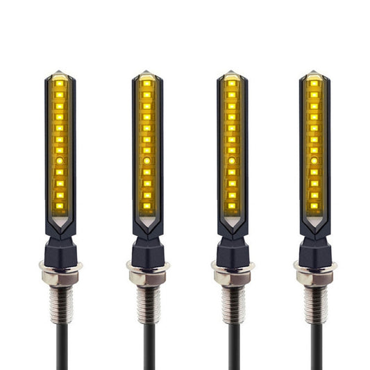MK-229 4pcs Motorcycle 12LED Flowing Water Turning Light(Yellow) - Turn Signal by buy2fix | Online Shopping UK | buy2fix
