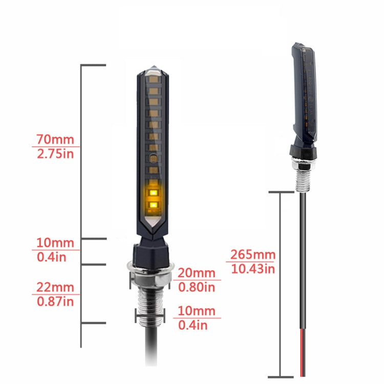 MK-229 4pcs Motorcycle 12LED Flowing Water Turning Light(Yellow) - Turn Signal by buy2fix | Online Shopping UK | buy2fix