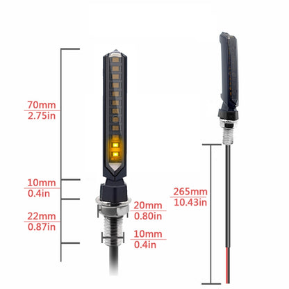 MK-229 4pcs Motorcycle 12LED Flowing Water Turning Light(Yellow) - Turn Signal by buy2fix | Online Shopping UK | buy2fix