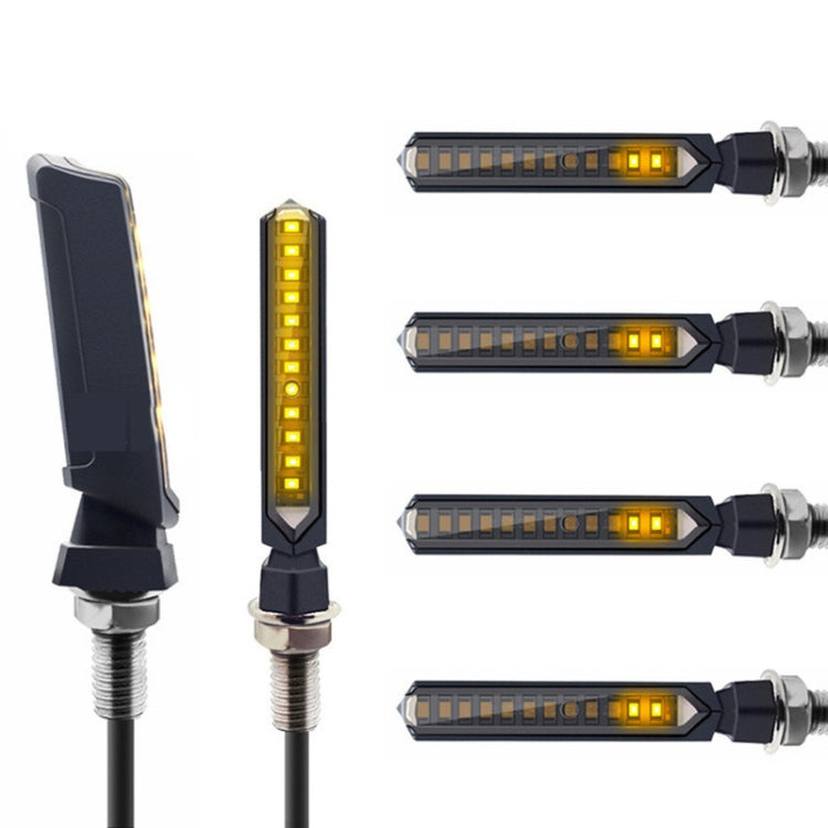 MK-229 4pcs Motorcycle 12LED Flowing Water Turning Light(Yellow) - Turn Signal by buy2fix | Online Shopping UK | buy2fix