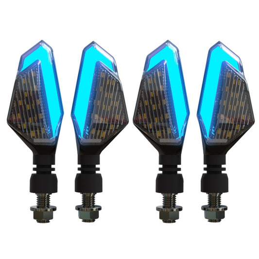 MK-236 4pcs 22LED Motorcycle V Line Two Color Turning Light Signal Angle Light(Yellow Blue) - Turn Signal by buy2fix | Online Shopping UK | buy2fix