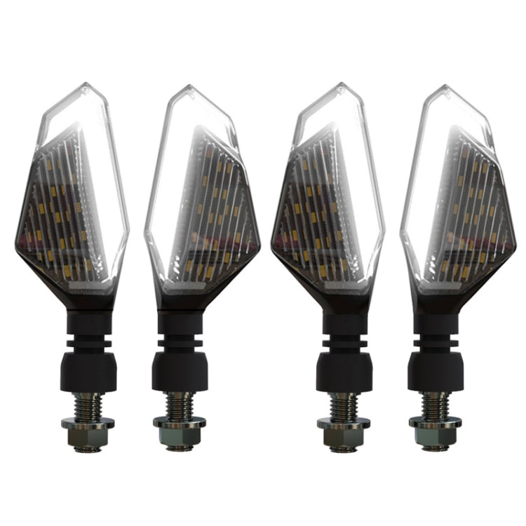 MK-236 4pcs 22LED Motorcycle V Line Two Color Turning Light Signal Angle Light(Yellow White) - Turn Signal by buy2fix | Online Shopping UK | buy2fix