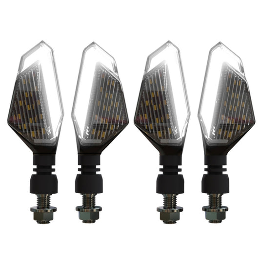 MK-236 4pcs 22LED Motorcycle V Line Two Color Turning Light Signal Angle Light(Yellow White) - Turn Signal by buy2fix | Online Shopping UK | buy2fix
