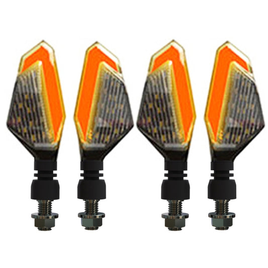 MK-236 4pcs 22LED Motorcycle V Line Two Color Turning Light Signal Angle Light(Yellow Red) - Turn Signal by buy2fix | Online Shopping UK | buy2fix