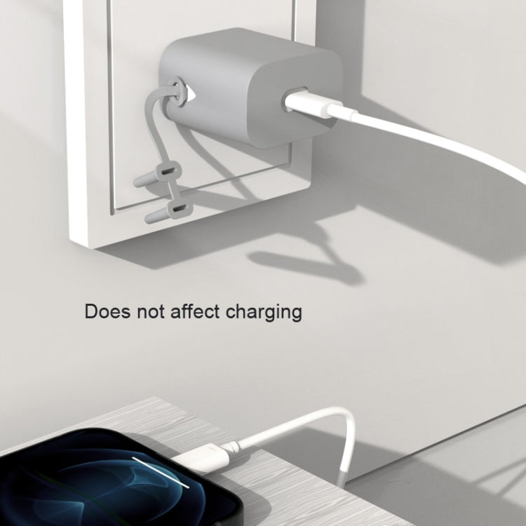 For Apple Series 18W&20W AC01 Charger Silicone Protective Cover(Fog Blue) by buy2fix