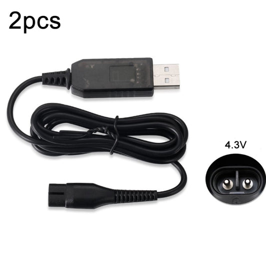 2pcs A00390 4.3V USB Charger Power Cord for PHILIPS Shaver RQ310 S510 YQ300 S100 - Shavers Parts by buy2fix | Online Shopping UK | buy2fix