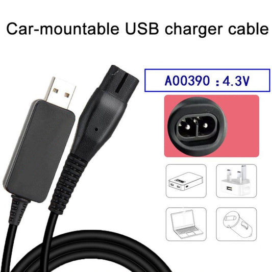 2pcs A00390 4.3V USB Charger Power Cord for PHILIPS Shaver RQ310 S510 YQ300 S100 - Shavers Parts by buy2fix | Online Shopping UK | buy2fix