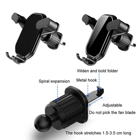 Car Air Outlet Upside-down Hook Strong Mobile Phone Holder(Cool Black) - Universal Car Holders by buy2fix | Online Shopping UK | buy2fix