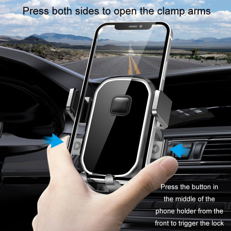 Car Air Outlet Hook Firmly Navigation Mobile Phone Holder(Mirror Black) - Universal Car Holders by buy2fix | Online Shopping UK | buy2fix