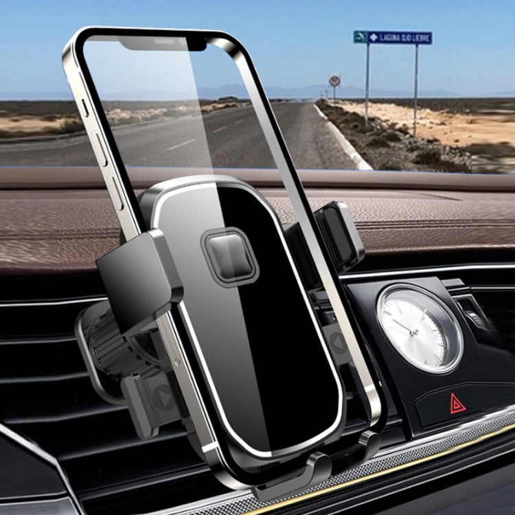 Car Air Outlet Hook Firmly Navigation Mobile Phone Holder(Mirror Black) - Universal Car Holders by buy2fix | Online Shopping UK | buy2fix