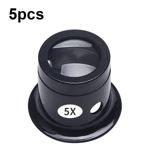 5pcs Eyepiece Magnifier Glass Lens Eyepiece Type Repair Magnifier, Times: 5X - Glasses Style by buy2fix | Online Shopping UK | buy2fix