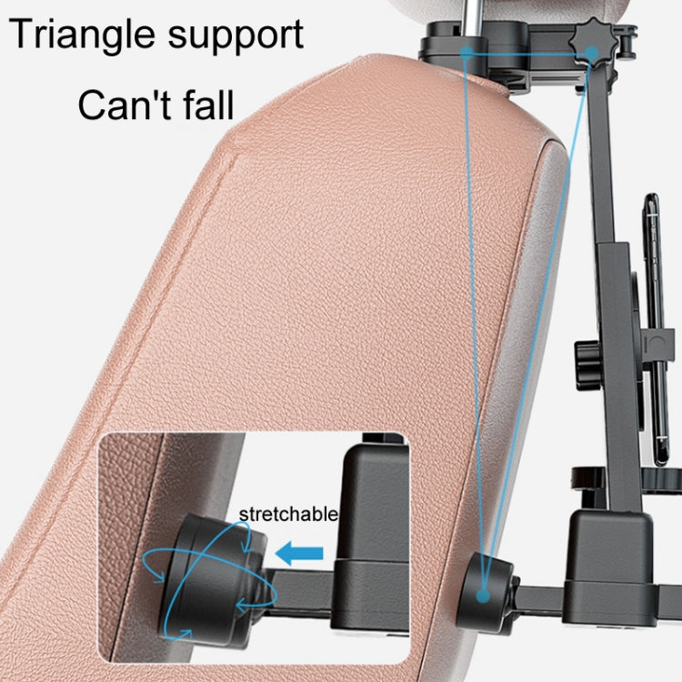 Car Seat Back Multifunctional Adjustable Travel Cup Table Computer Holder(A08 Black+Non-slip Pad) - Stowing Tidying by buy2fix | Online Shopping UK | buy2fix