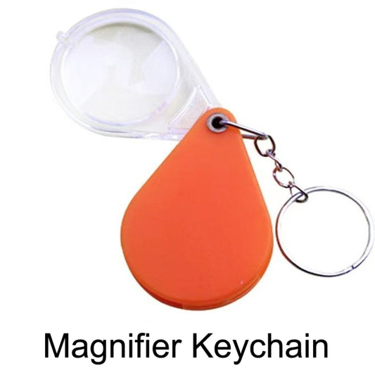 10pcs 10XFold Portable Home Students And Elderly People Hold HD Mini Magnifier Keychain(Orange) - Hand Held Style by buy2fix | Online Shopping UK | buy2fix