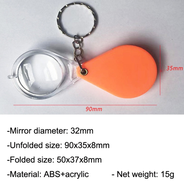 10pcs 10XFold Portable Home Students And Elderly People Hold HD Mini Magnifier Keychain(Orange) - Hand Held Style by buy2fix | Online Shopping UK | buy2fix