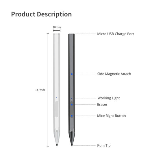 For Lenovo XiaoXin Pad Pro 11.5 inch Rechargeable TB-J706F Pressure Touch Pen(Silver) - Stylus Pen by buy2fix | Online Shopping UK | buy2fix