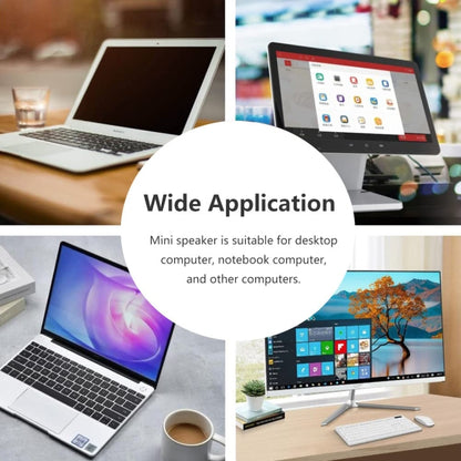 5002 USB Sound Card Computer Small Speakers Mini Desktop Audio(Black) by buy2fix