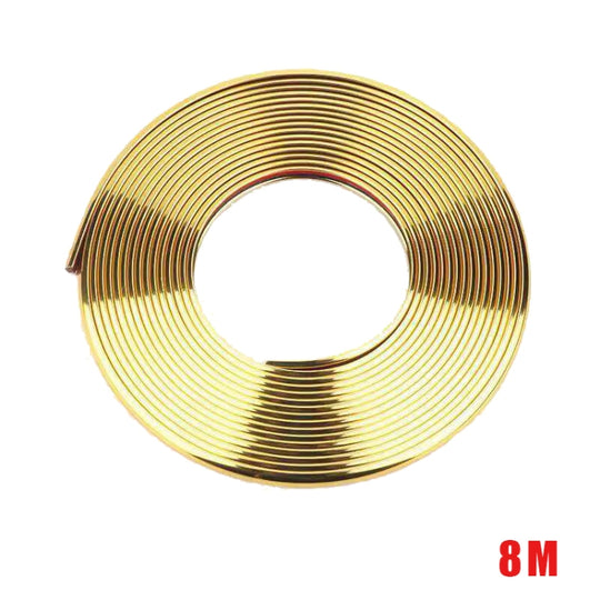 Bande décorative universelle réfléchissante pour roue de voiture W12, 8 m/rouleau, galvanoplastie (or)