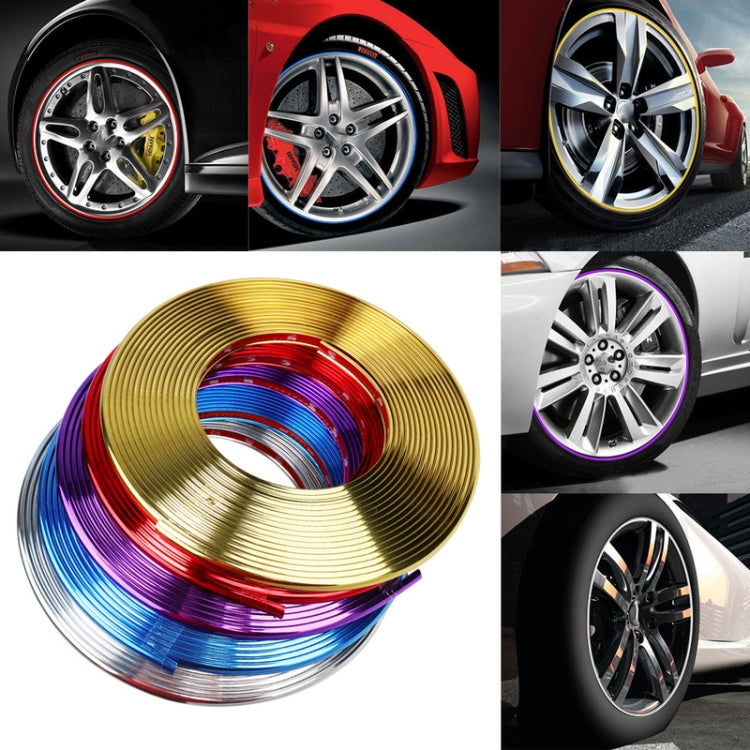 W12 8m/roll Car Universal Reflective Wheel Electroplating Decorative Strip(Silver) - Decorative Strip by buy2fix | Online Shopping UK | buy2fix