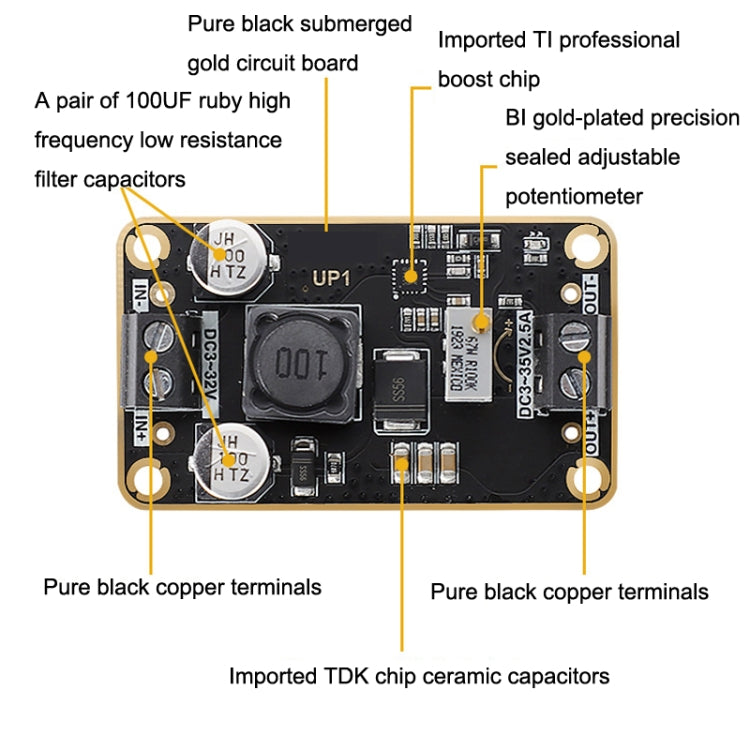 DC-DC Adjustable Step-Down Power Module 3V-32V To 3-36V 72W Stereotype Board(As Show) by buy2fix