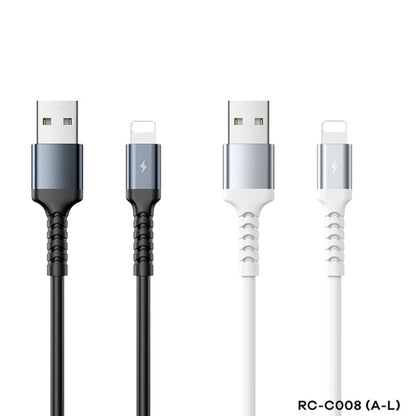 REMAX RC-C008  USB To 8 Pin 2.4A TPE Soft Anti-breakage Data Cable,Length 1m(White) - Normal Style Cable by REMAX | Online Shopping UK | buy2fix