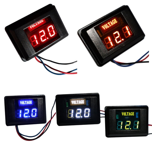 DES-2 Car Battery Voltage Meter DC LED Digital Display 12V Motorcycle RV Yacht Voltage Meter Detector(Red) - Current & Voltage Tester by buy2fix | Online Shopping UK | buy2fix