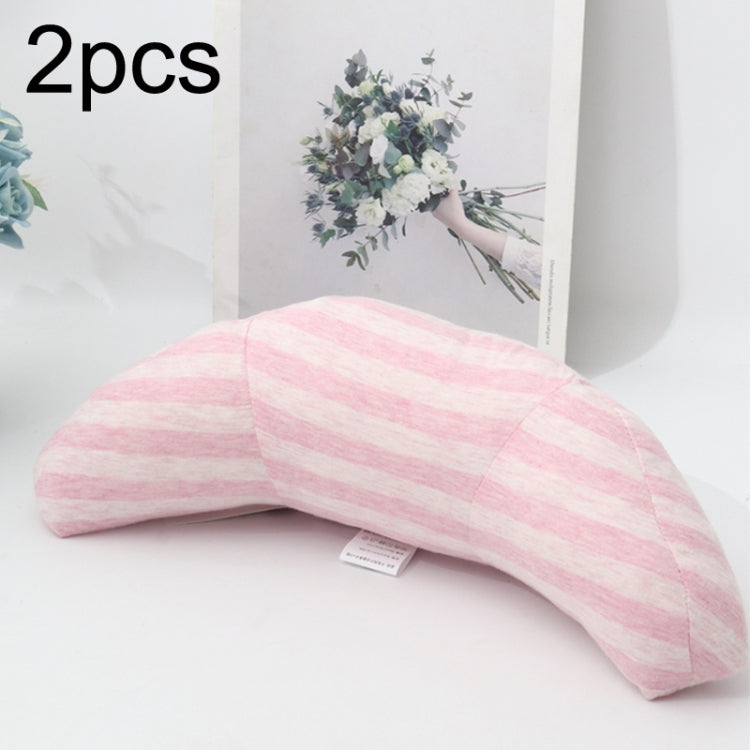 2pcs Children Neck Headrest Comfortable Shoulder Cover Car Neck Guard Pillow(Pink Stripe) - Seat Accessories by buy2fix | Online Shopping UK | buy2fix