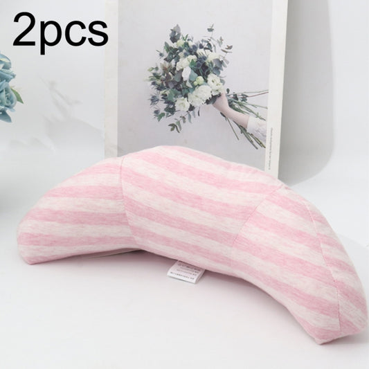 2pcs Children Neck Headrest Comfortable Shoulder Cover Car Neck Guard Pillow(Pink Stripe) - Seat Accessories by buy2fix | Online Shopping UK | buy2fix