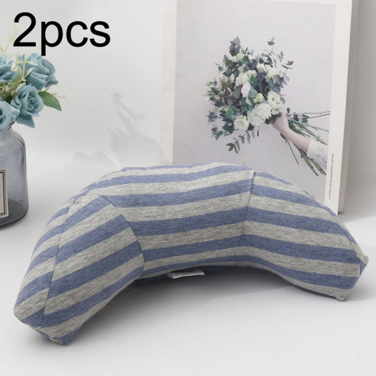 2pcs Children Neck Headrest Comfortable Shoulder Cover Car Neck Guard Pillow(Blue Gray Strip) - Seat Accessories by buy2fix | Online Shopping UK | buy2fix