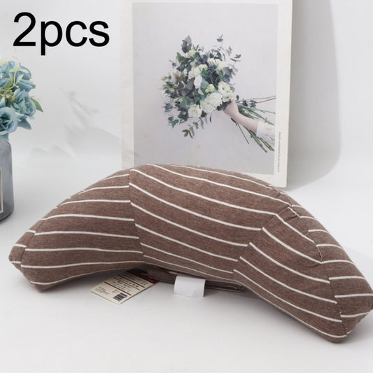 2pcs Children Neck Headrest Comfortable Shoulder Cover Car Neck Guard Pillow(Coffee Strip) - Seat Accessories by buy2fix | Online Shopping UK | buy2fix