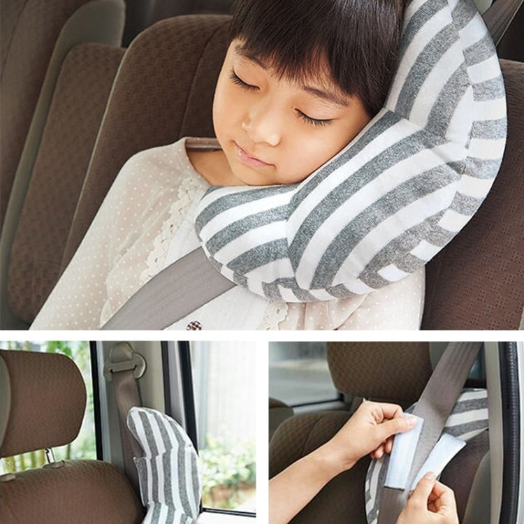 2pcs Children Neck Headrest Comfortable Shoulder Cover Car Neck Guard Pillow(Pink Stripe) - Seat Accessories by buy2fix | Online Shopping UK | buy2fix
