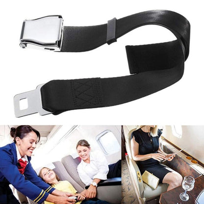 Two Point Aircraft Buckle Adjustable Seat Belt Extended Band(Black) - Seat Belts & Padding by buy2fix | Online Shopping UK | buy2fix