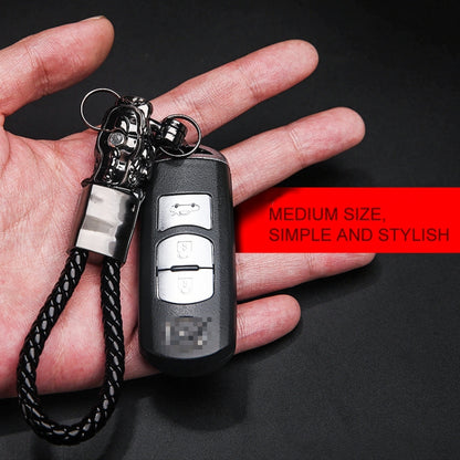 Braided Leather Rope Brave Troops Keychain With LED Light Metal Pendant(Golden+Orange Rope) - Key Rings by buy2fix | Online Shopping UK | buy2fix