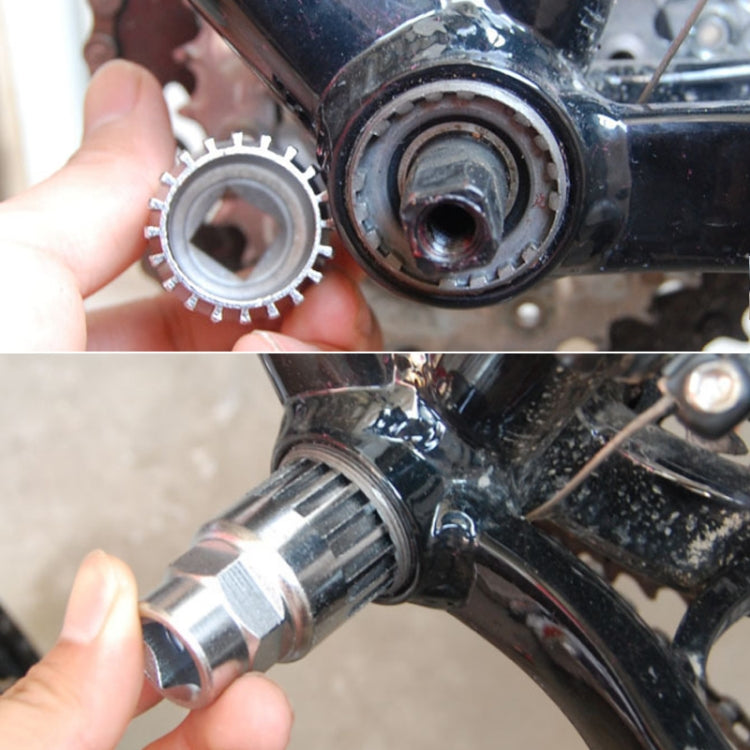 Mountain Bike Square Hole Removal Installation Shaft Sleeve(Silver) by buy2fix