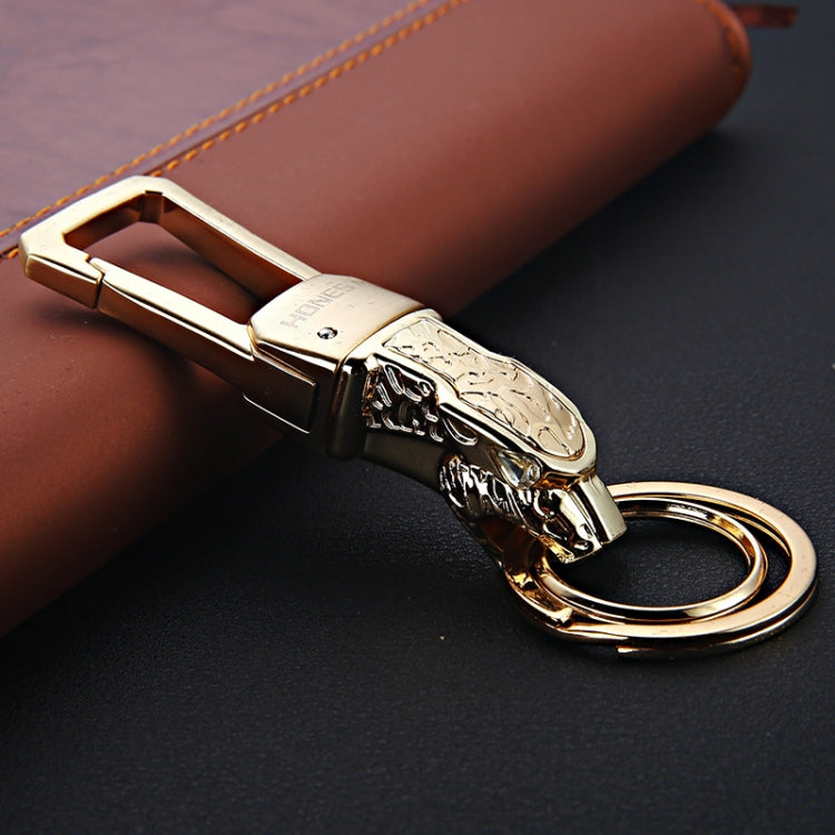 HONEST Metal Car Keychain Leopard Head Key Chain Pendant(Basic K Golden) - Key Rings by HONEST | Online Shopping UK | buy2fix