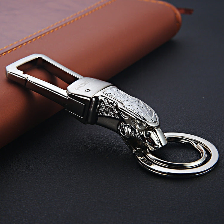HONEST Metal Car Keychain Leopard Head Key Chain Pendant(Basic Bright Silver) - Key Rings by HONEST | Online Shopping UK | buy2fix