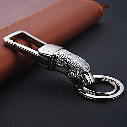 HONEST Metal Car Keychain Leopard Head Key Chain Pendant(Basic Bright Silver) - Key Rings by HONEST | Online Shopping UK | buy2fix