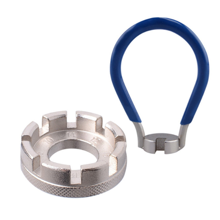 Silver 8 Port+Spoke Wrench Chrome Molybdenum Steel Mountain Bike Spoke Wrench Set by buy2fix