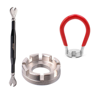 Red Wrench+Silver 8 Port+Wrench Chrome Molybdenum Steel Mountain Bike Spoke Wrench Set by buy2fix